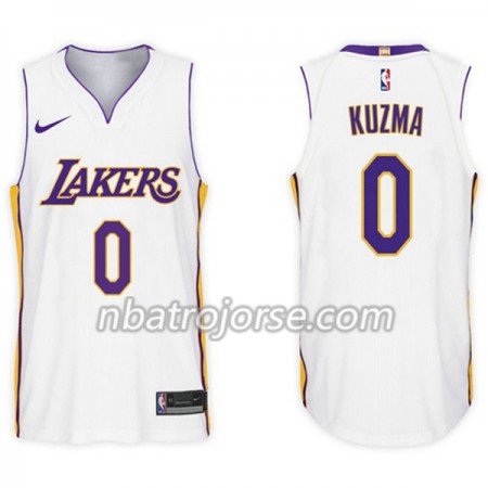 Män Los Angeles Lakers Tröja Kyle Kuzma 0 Nike 2017-18 Vit Swingman